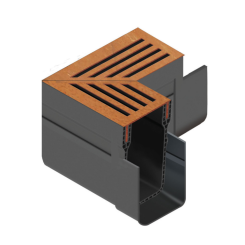 ACO Slim-Line hoekstuk + Corten rooster