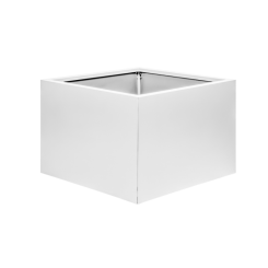Bloembak vlak 60 cm hoog - Wit