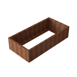 Bloembak Module+ rechthoek 42 cm hoog - Corten