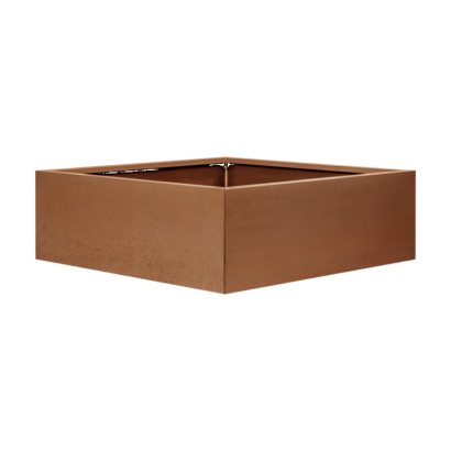 Bloembak vlak 120x120x60 cm - Corten