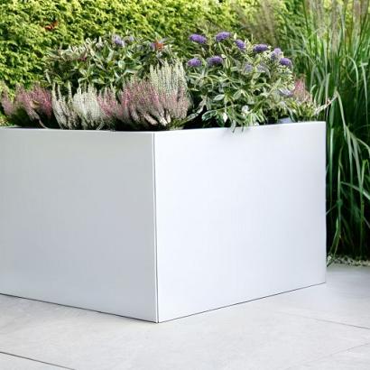 Bloembak vlak 120x120x60 cm - Wit