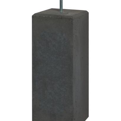 Beton Poer Zwart met facet 20x20x58 cm incl bev.plaat