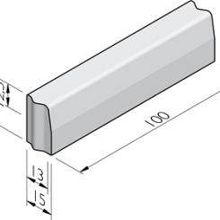 Trottoirband 13/15x25x100 KOMO - Grijs
