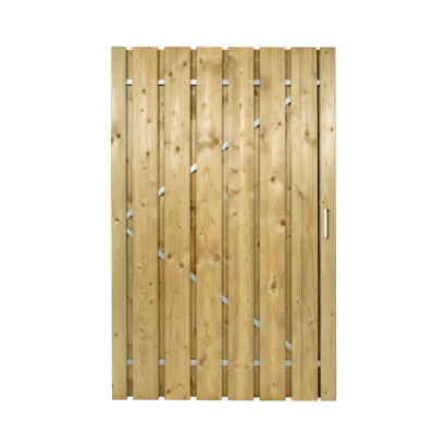 Vuren Deur Recht Vert. + Stalen Frame Links - 100x190