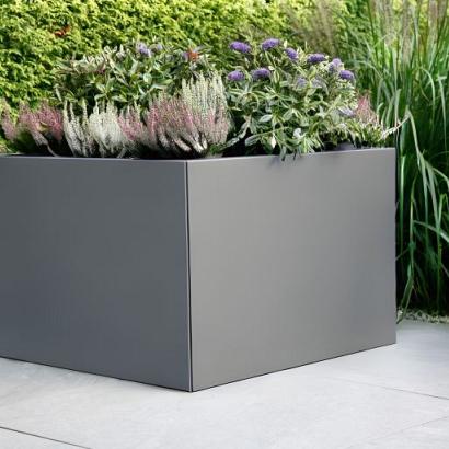 Bloembak vlak 120x120x60 cm - Antraciet