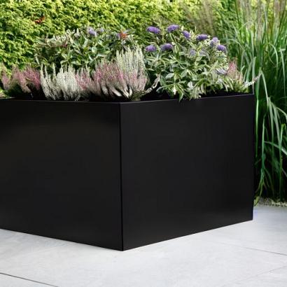Bloembak vlak 30x210x60 cm - Grafiet Zwart