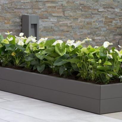 Bloembak Modulair poedercoat TAUPE 60x60x56 cm