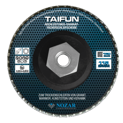 Taifun diamant lamellenschijf D115/M14 K120 zwart